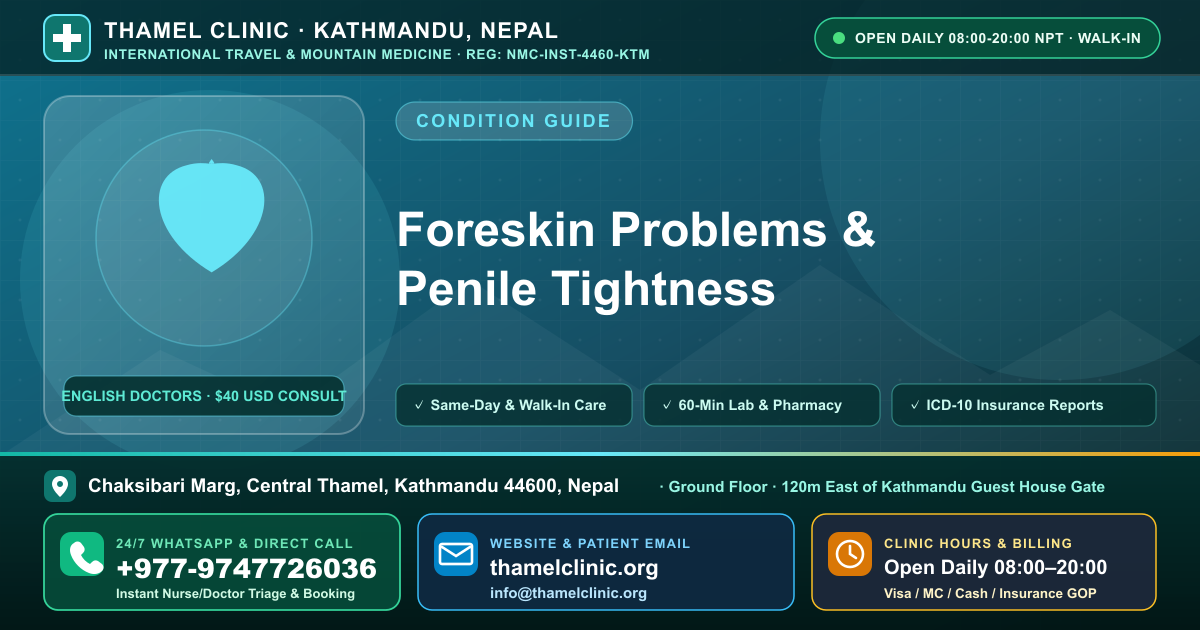 Foreskin Texture Changes — Thickening and Thinning — Thamel Clinic, Chaksibari Marg, Thamel, Kathmandu — Call/WhatsApp +977-9747726036