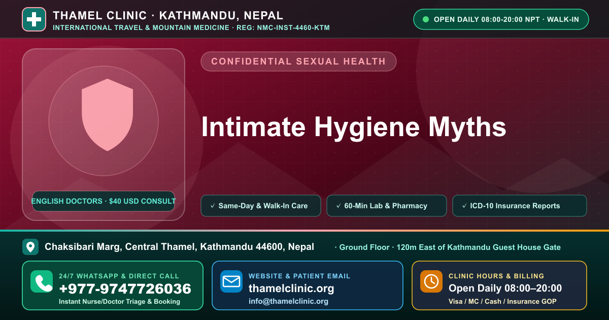 Going Commando — The Health — Guide — Thamel Clinic, Chaksibari Marg, Thamel, Kathmandu — Call/WhatsApp +977-9747726036