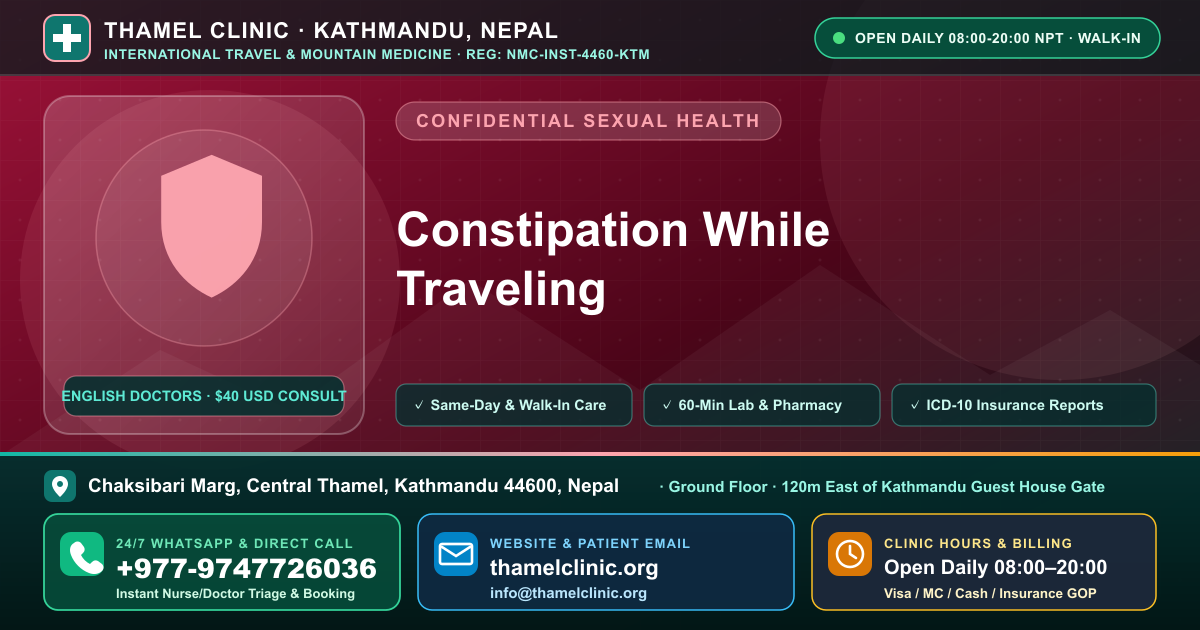 Exercise and Constipation — The Movement — Guide — Thamel Clinic, Chaksibari Marg, Thamel, Kathmandu — Call/WhatsApp +977-9747726036