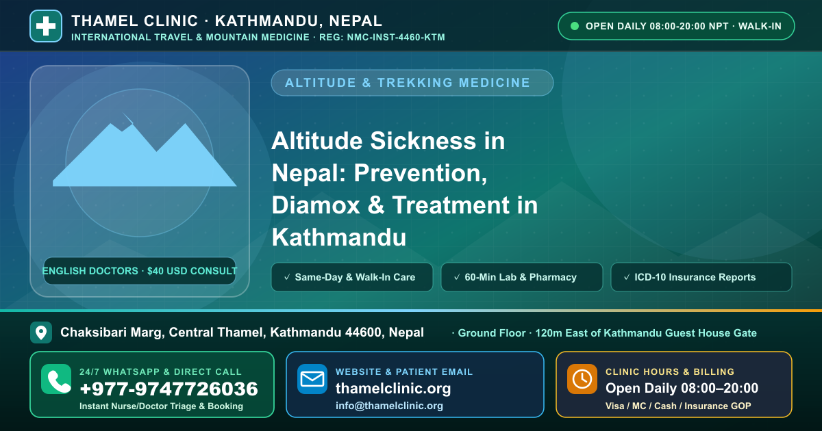 Altitude Sickness in Nepal: Prevention, Diamox & Treatment in Kathmandu — Thamel Clinic (+977-9747726036), Thamel, Kathmandu