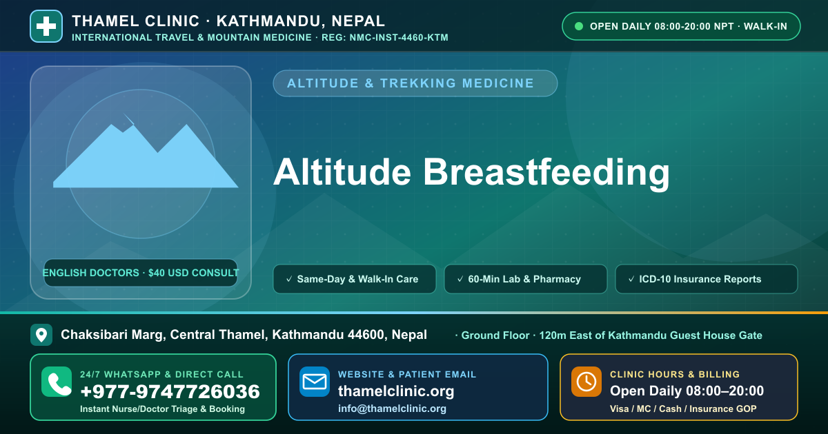 Altitude Breastfeeding — Thamel Clinic, Chaksibari Marg, Central Thamel, Kathmandu — Call/WhatsApp +977-9747726036