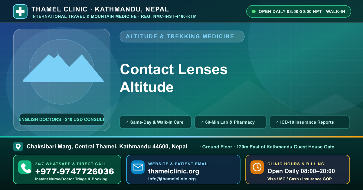 Contact Lenses Altitude — Thamel Clinic, Chaksibari Marg, Central Thamel, Kathmandu — Call/WhatsApp +977-9747726036