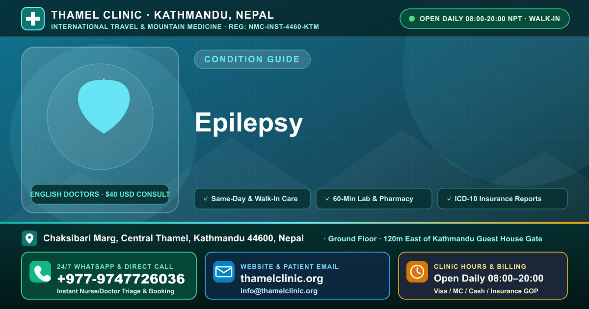 Epilepsy — Thamel Clinic, Chaksibari Marg, Central Thamel, Kathmandu — Call/WhatsApp +977-9747726036