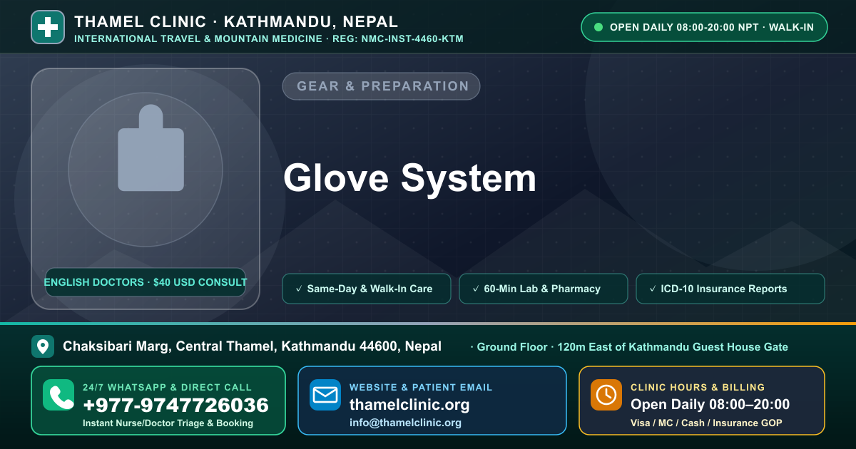 Glove System — Thamel Clinic, Chaksibari Marg, Central Thamel, Kathmandu — Call/WhatsApp +977-9747726036