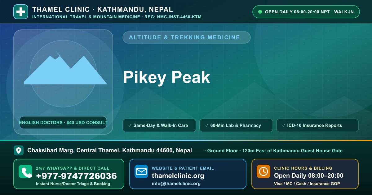 Pikey Peak — Thamel Clinic, Chaksibari Marg, Central Thamel, Kathmandu — Call/WhatsApp +977-9747726036