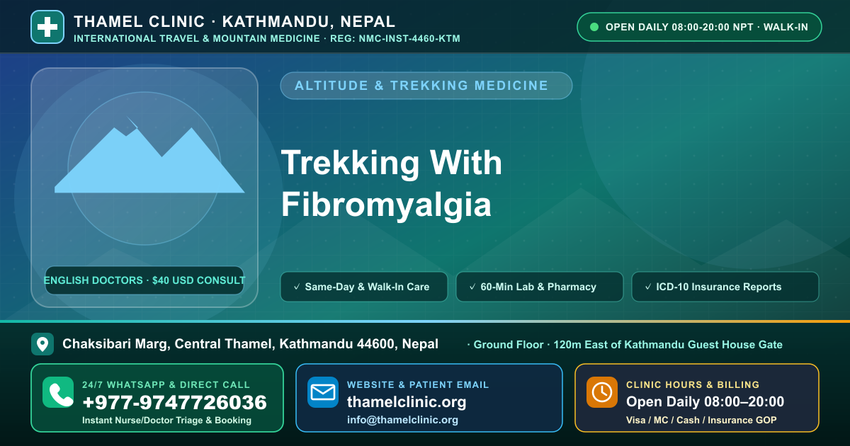 Trekking With Fibromyalgia — Thamel Clinic, Chaksibari Marg, Central Thamel, Kathmandu — Call/WhatsApp +977-9747726036
