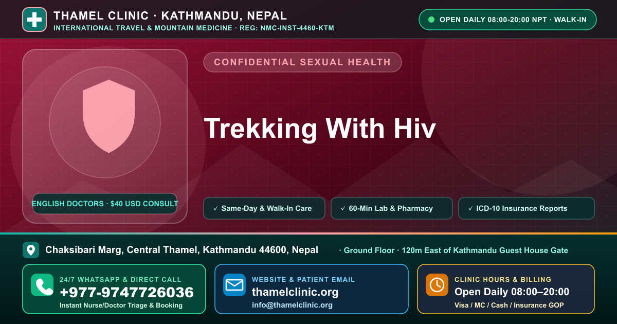 Trekking With Hiv — Thamel Clinic, Chaksibari Marg, Central Thamel, Kathmandu — Call/WhatsApp +977-9747726036